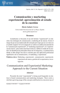 Comunicación y marketing experiencial: aproximación al estado de