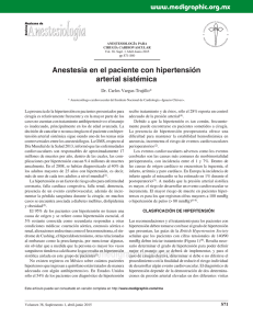 Anestesia en el paciente con hipertensión arterial