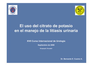 El uso del citrato de potasio en el manejo de la litiasis urinaria