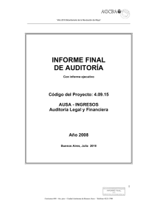 Informe - Auditoría General de la Ciudad de Buenos Aires