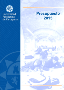 Presupuesto 2015 - Universidad Politécnica de Cartagena