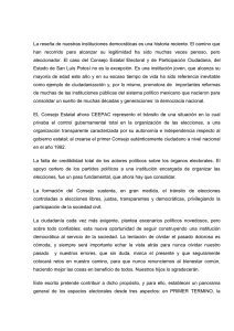 La reseña de nuestras instituciones democráticas es una historia