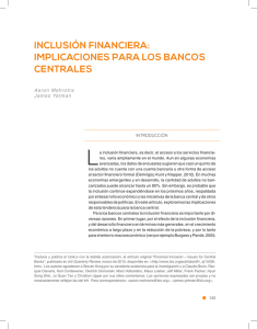 Inclusión financiera: implicaciones para los bancos centrales