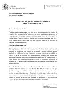 Recurso nº 397/2016 C. Valenciana 88/2016 Resolución nº 436