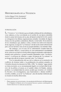 Historiografía de la violencia. - Universidad Nacional de Colombia