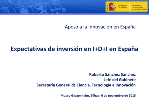 Expectativas de inversión en I+D+I en España