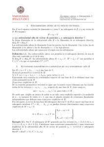 Algebra lineal y Geometr´ıa I 1. Subvariedades afines