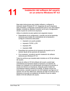 Instalación del software del usuario en un entorno Windows NT 4.0