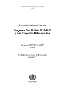 Programa País Bolivia 2010-2015 y sus Proyectos Relacionados
