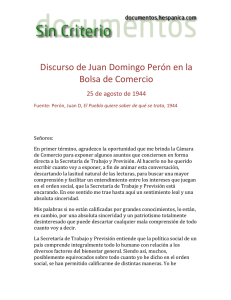 Discurso de Juan Domingo Perón en la Bolsa de Comercio