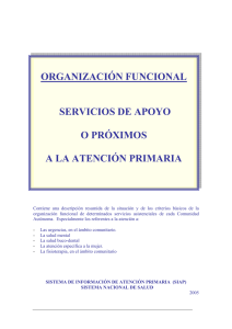 organización funcional servicios de apoyo o próximos a la atención