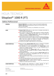 HOJA TECNICA Sikaplast® 1000 R (FT)