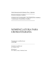 nomenclatura para cromatografía