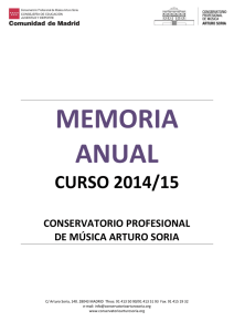 memoria anual 2014-15 - Conservatorio Profesional Arturo Soria