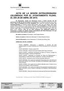 acta de la sesión extraordinaria celebrada por el ayuntamiento