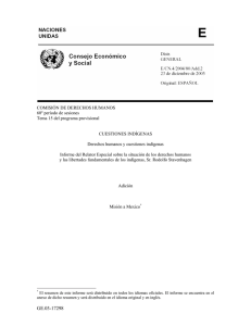 Informe del Relator Especial sobre la situación de los