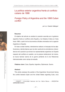 La política exterior argentina frente al conflicto cubano de 1898