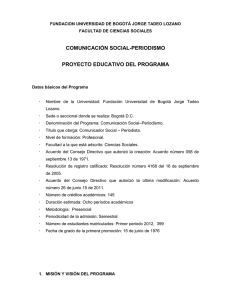 COMUNICACIÓN SOCIAL-PERIODISMO PROYECTO EDUCATIVO