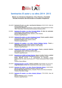 Seminarios El autor y su obra 2014-2015