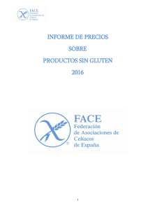 informe de precios sobre productos sin gluten 2016