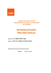 Refinanciaciones preconcursales - Biblioteca CUNEF