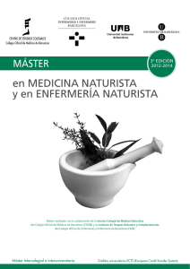 Máster en medicina naturista y en enfermería naturista