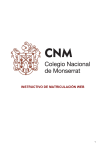 INSTRUCTIVO DE MATRICULACIÓN WEB