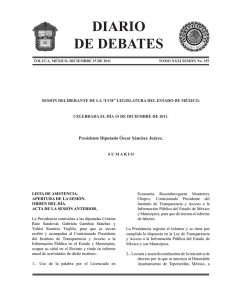 diario de debates - Secretaria de Asuntos Parlamentarios