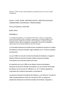 Decreto 11/1992, 28 enero sobre naturaleza y prestaciones de los