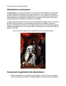 Absolutismo monárquico Causas del surgimiento del absolutismo