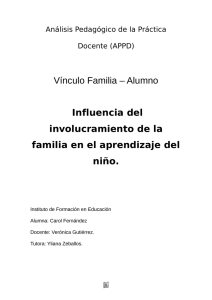 Vínculo Familia – Alumno Influencia del