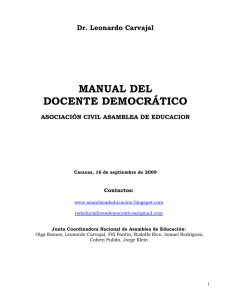 Dr. Leonardo Carvajal MANUAL DEL DOCENTE DEMOCRÁTICO