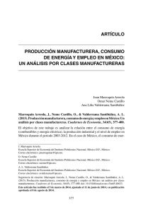 PRODUCCIóN MANUFACTURERA, CONSUMO DE ENERGÍA Y