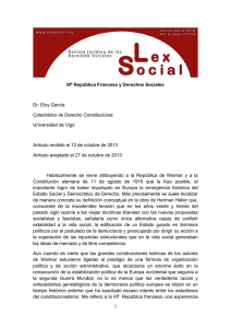 IIIº República Francesa y Derechos Sociales Dr. Eloy García