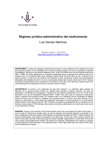 Régimen jurídico-administrativo del medicamento Luis Sarrato