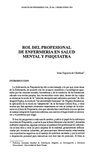 rol del profesional de enfermeria en salud mental y psiquiatra