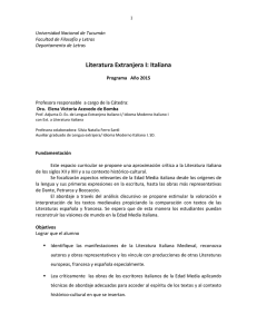 Literatura Extranjera I: Italiana