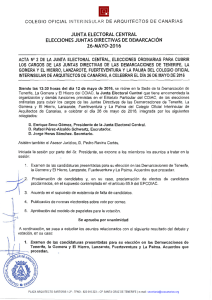 Acta Nº 2 Junta Electoral Central - Colegio Oficial Interinsular de
