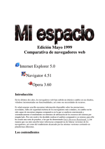 Edición Mayo 1999 Comparativa de navegadores web Internet