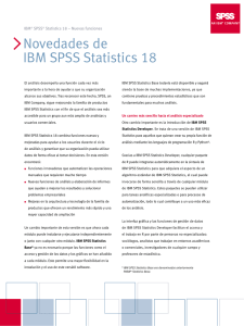 Novedades de IBM SPSS Statistics 18
