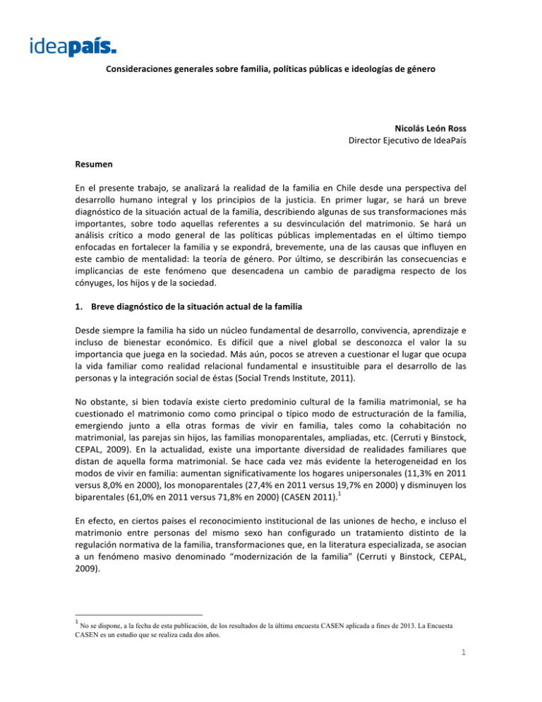 Consideraciones Generales Sobre La Familia