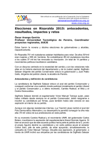 Elecciones en Risaralda 2015: antecedentes, resultados, impactos y