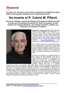 Ha muerto el P. Cebrià M. Pifarré