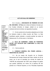 Acta del Pleno de la Sala de Gobierno del TSJ Galicia de 19 de