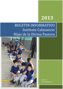 BOLETIN INFORMATIVO Instituto Calasancio Hijas de la Divina