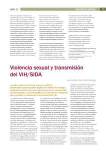 Violencia sexual y transmisión del VIH/SIDA