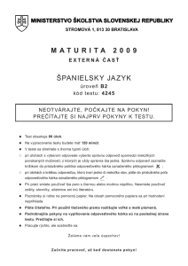 maturita 2009 španielsky jazyk