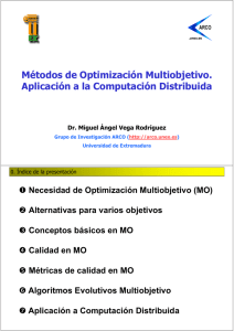 Métodos de Optimización Multi-objetivo. Aplicación a la