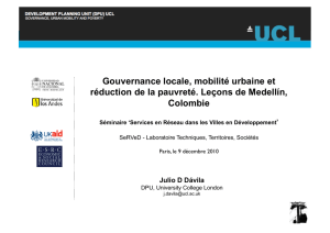 Gouvernance locale, mobilité urbaine et - The Bartlett