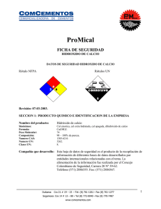 Ficha de Seguridad - Cal Hidratada